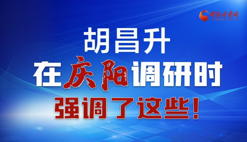 圖解|胡昌升在慶陽(yáng)調(diào)研時(shí)強(qiáng)調(diào)了這些！