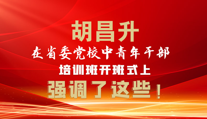 圖解|胡昌升在省委黨校中青年干部培訓(xùn)班開班式上強(qiáng)調(diào)了這些！