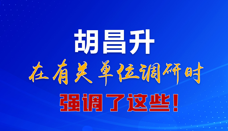 圖解|胡昌升在有關(guān)單位調(diào)研時強調(diào)了這些！
