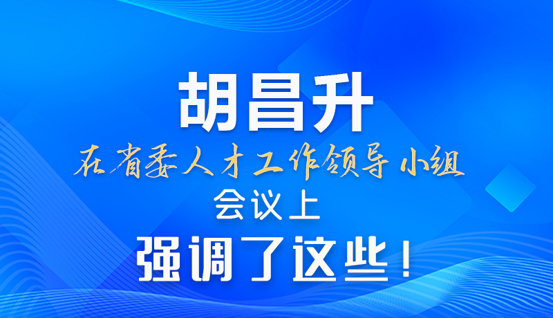 【甘快看】圖解|胡昌升在省委人才工作領(lǐng)導(dǎo)小組會議上強(qiáng)調(diào)了這些！