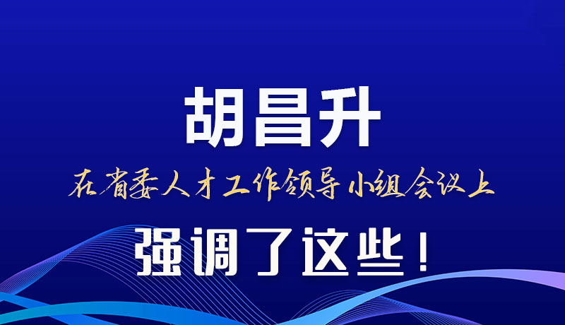 圖解|胡昌升在省委人才工作領導小組會議上強調了這些！